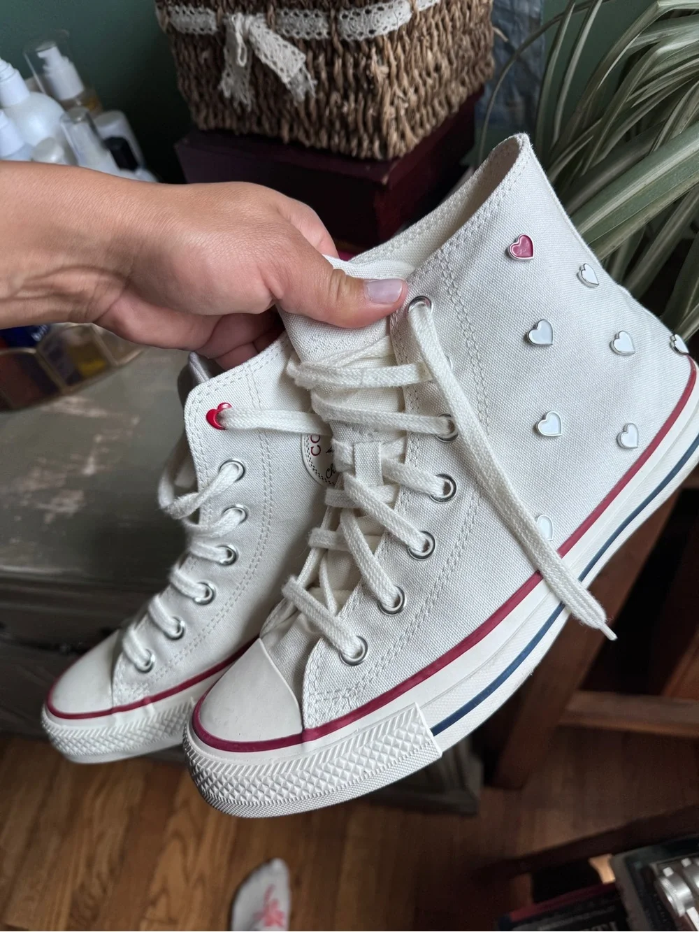 Converse white Hearts high top sneakers - Picture 3 of 11